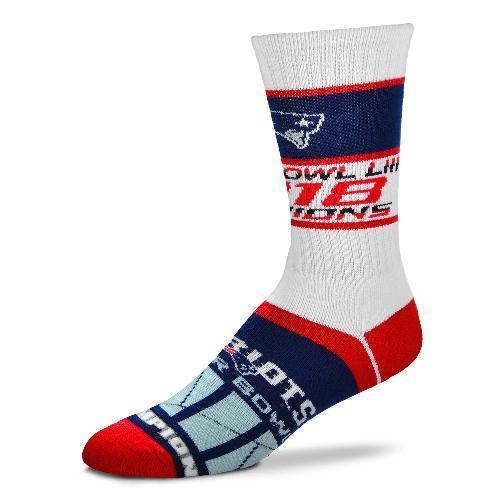 Men's New England Patriots For Bare Feet Super Bowl Liii Champions Bar Stripe Sock