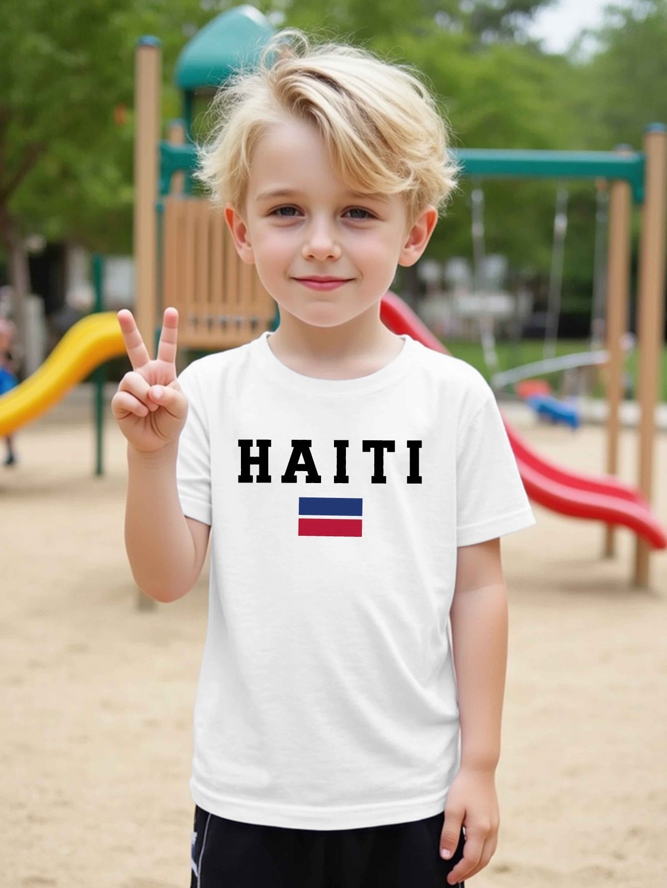 Boys' Haiti Graphic Cotton T-Shirt