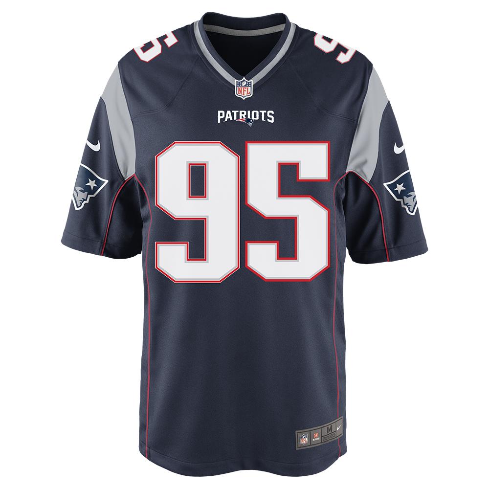 Nike Derek Rivers #95 Game Jersey-Navy