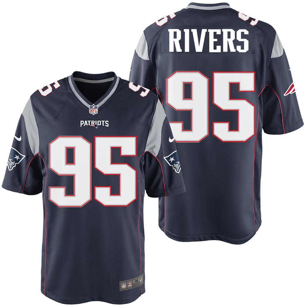 Nike Derek Rivers #95 Game Jersey-Navy