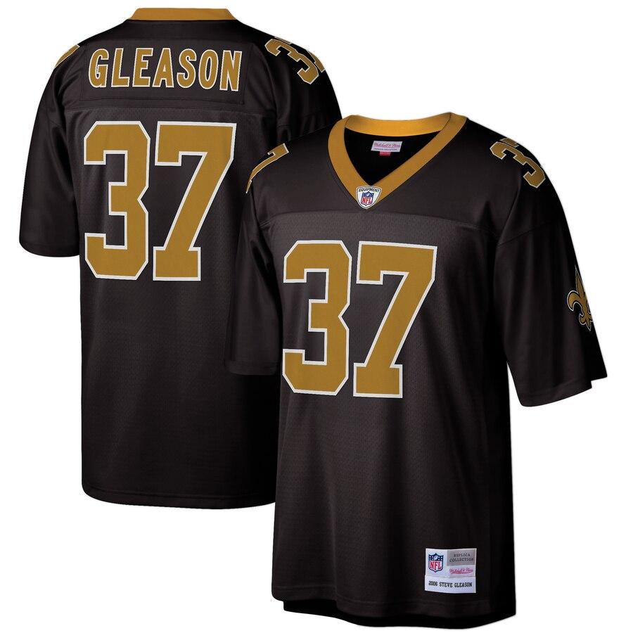 Mens Mitchell & Ness Steve Gleason Black New Orleans Saints Retired Player Vintage Replica Jersey