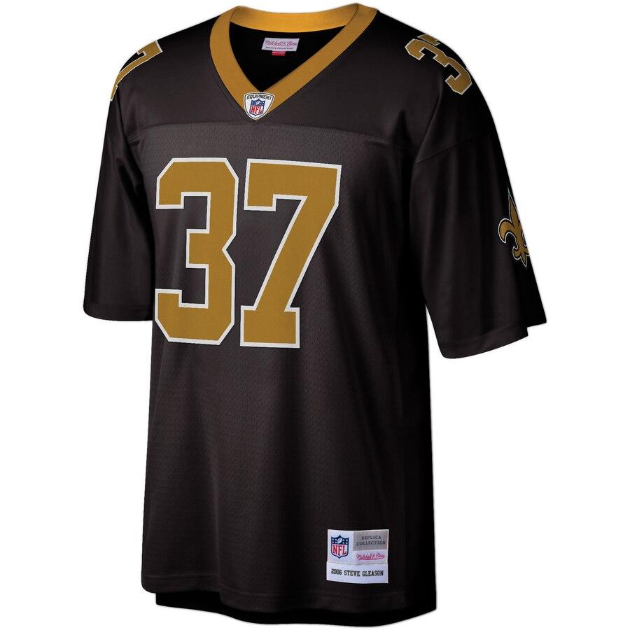 Mens Mitchell & Ness Steve Gleason Black New Orleans Saints Retired Player Vintage Replica Jersey