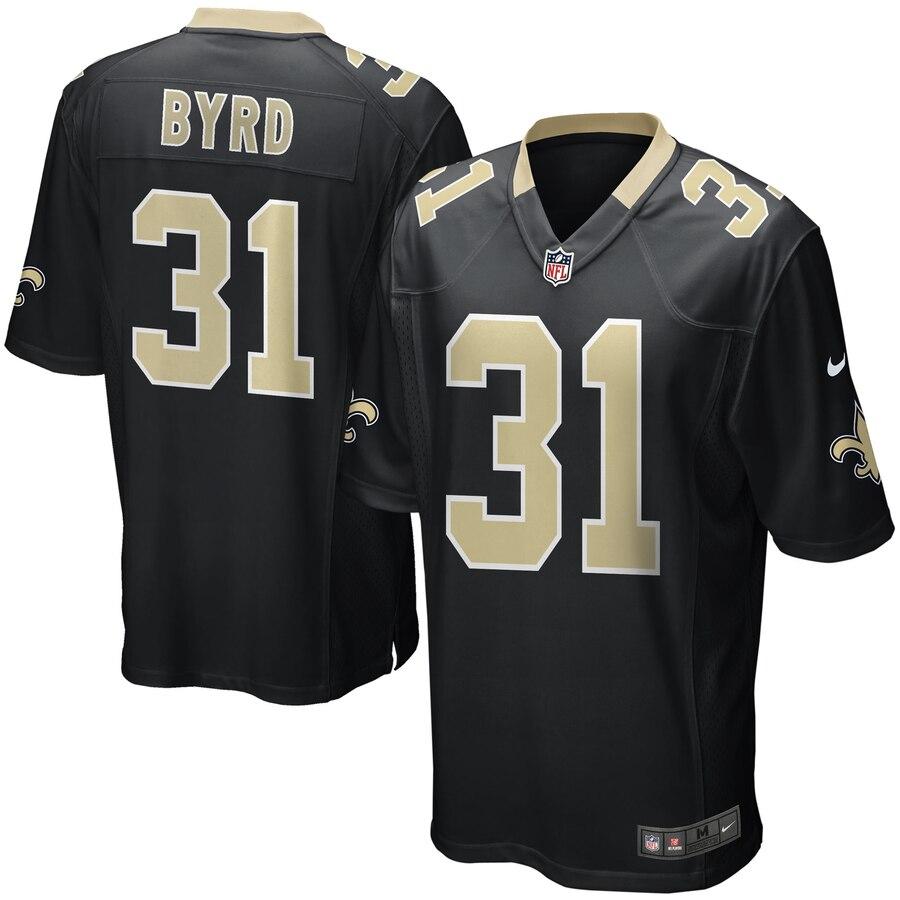 Mens New Orleans Saints Jairus Byrd Nike Black Game Jersey
