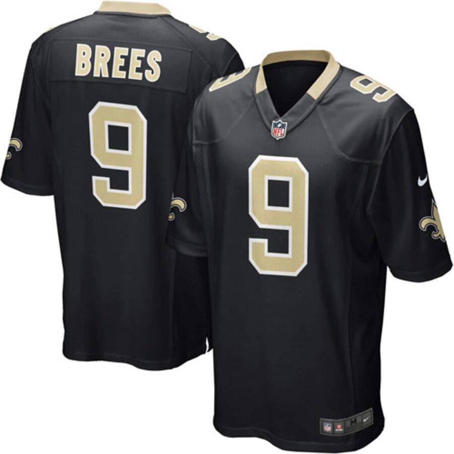 Mens New Orleans Saints Drew Brees Nike Black Game Jersey