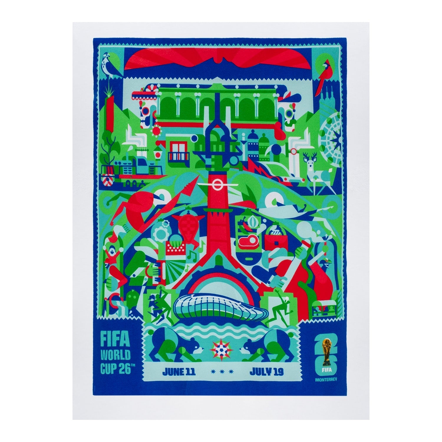 FIFA World Cup 2026™ Monterrey Poster White T-Shirt [ENG] - Unisex