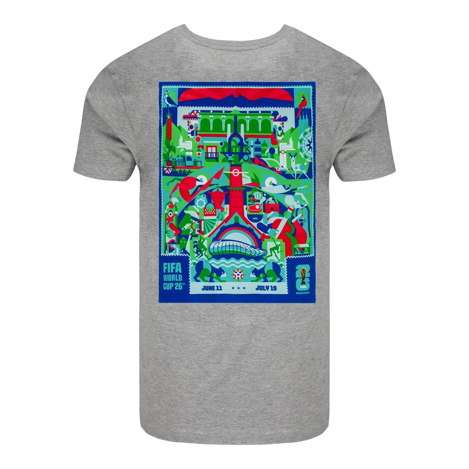 FIFA World Cup 2026™ Monterrey Poster Grey T-Shirt [ESP] - Unisex