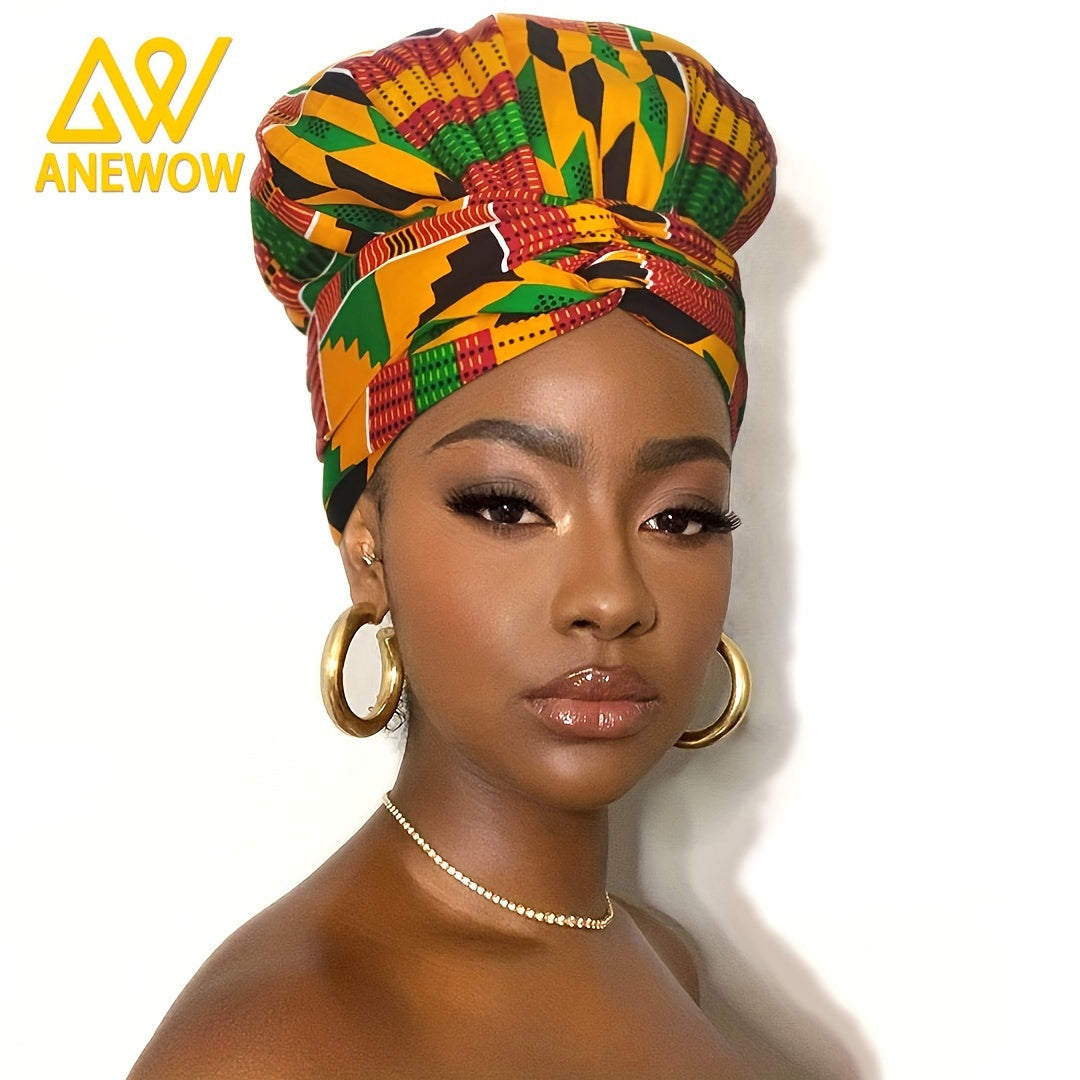 African Print Satin-Lined Turban Hat – Vintage Lace-Up Head Wrap, Soft Beanie Bandana for Women

Product Description: