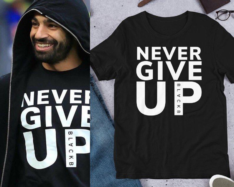 Never give up Mens T-Shirt Mohamed Salah Liverpool